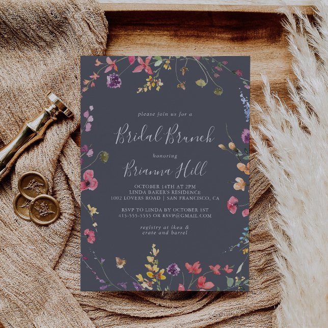 Classic Blue Wild Bridal Brunch Bridal Shower  Invitation (Creator Uploaded)