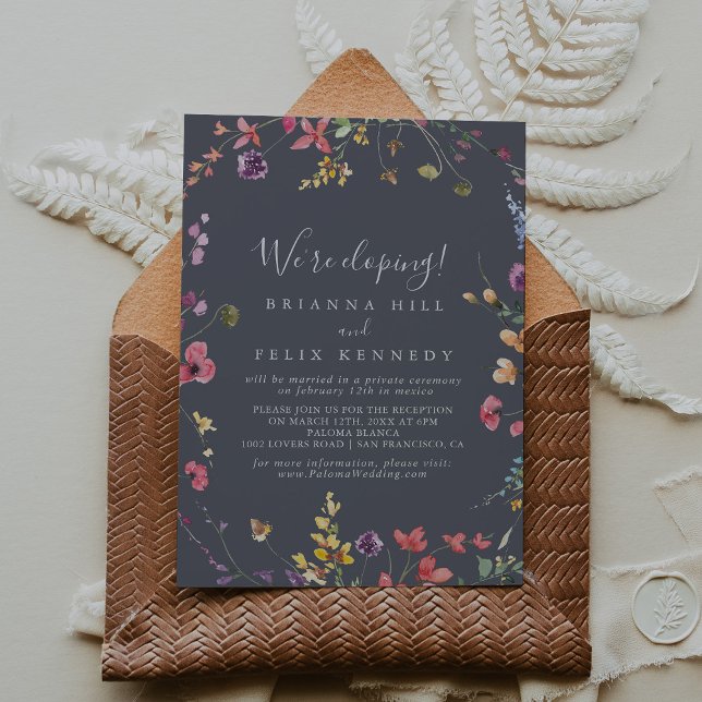 Classic Blue Wild Elopement Reception Invitation (Creator Uploaded)