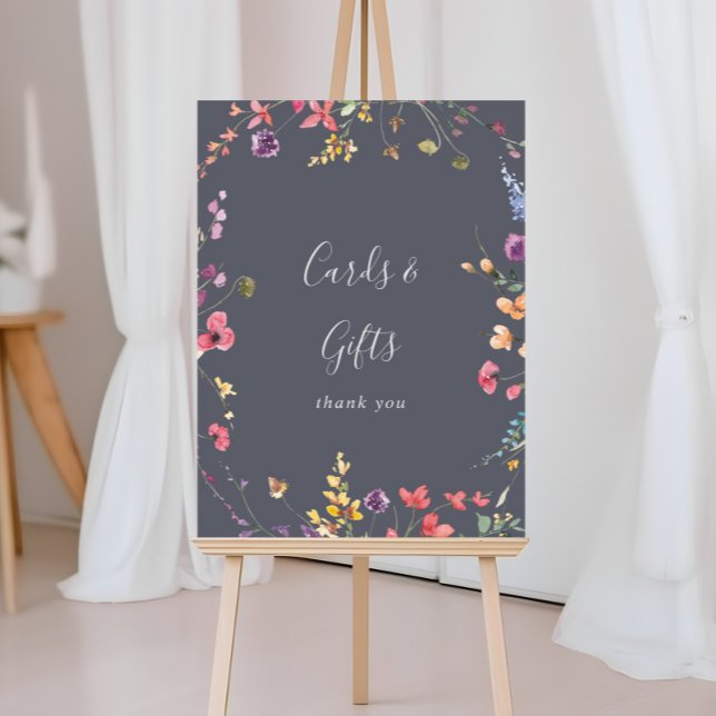 Classic Blue Wild Floral Cards and Gifts Sign (Creator Uploaded)