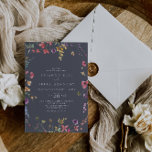 Classic Blue Wild Floral Casual Wedding  Invitation<br><div class="desc">This classic blue wild floral casual wedding invitation is perfect for a tropical wedding. The design features pink,  purple,  yellow,  burgundy,  navy and blue hand-drawn wild flowers,  arranged in beautiful shapes.</div>