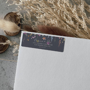 Classic Blue Wild Floral Return Address Label