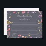 Classic Blue Wild Floral Wedding Advice Card<br><div class="desc">This classic colourful wild floral wedding advice card is perfect for a rustic wedding. The design features a yellow, purple, white wild flowers with foliage in a rose and green watercolor background. These cards are perfect for a wedding, bridal shower, baby shower, graduation party & more. Personalise the cards with...</div>