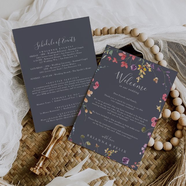Classic Blue Wild Wedding Welcome Letter (Creator Uploaded)