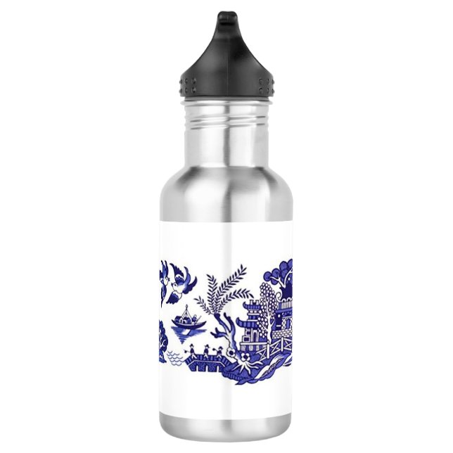 Classic Blue Willow Design 710 Ml Water Bottle (Right)