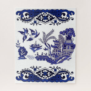 Classic Blue Willow Design Jigsaw Puzzle