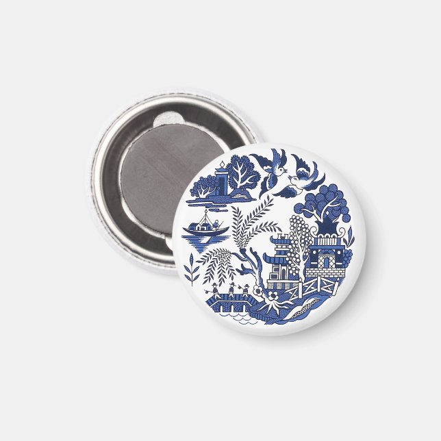 Classic Blue Willow Design  Magnet (Front/Back)
