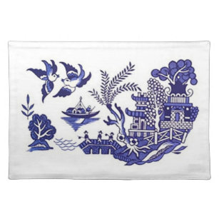 Classic Blue Willow Design Placemat