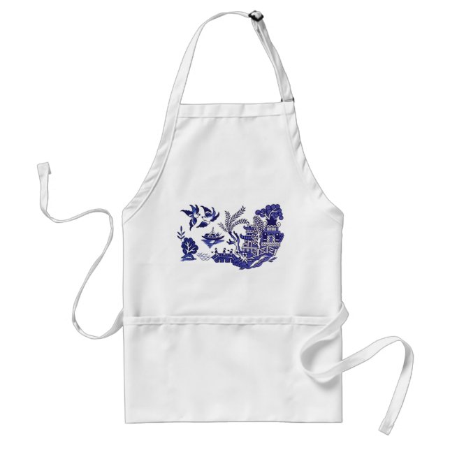 Classic Blue Willow Design Standard Apron (Front)