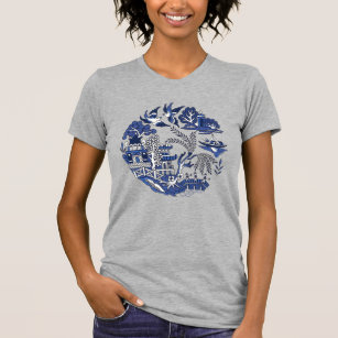 Classic Blue Willow Design T-Shirt
