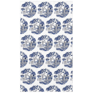 Classic Blue Willow Design Tablecloth