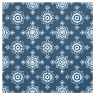 Classic Blues and White Motif Large Repeat  Fabric