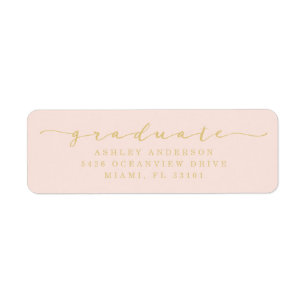 Classic Blush Graduation Address Labels