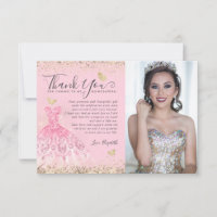 Classic Blush Pink Gold Glitter Quinceanera 2Photo