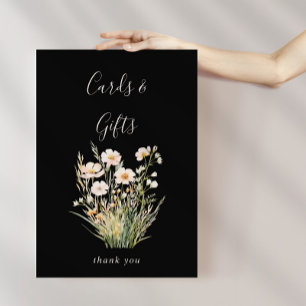 Classic Blush Wildflower Black Cards and Gifts  Poster