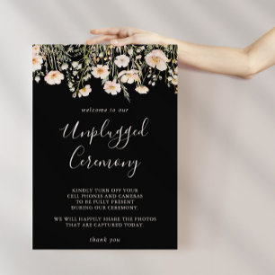 Classic Blush Wildflower Black Unplugged Ceremony  Poster
