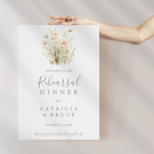 Classic Blush Wildflower Rehearsal Dinner Welcome Poster
