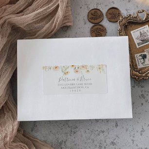 Classic Blush Wildflower Wedding RSVP Address Label
