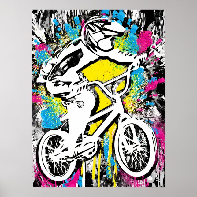 Classic Bmx Bike - Bmx Freestyle Bmx Poster Print (Front)