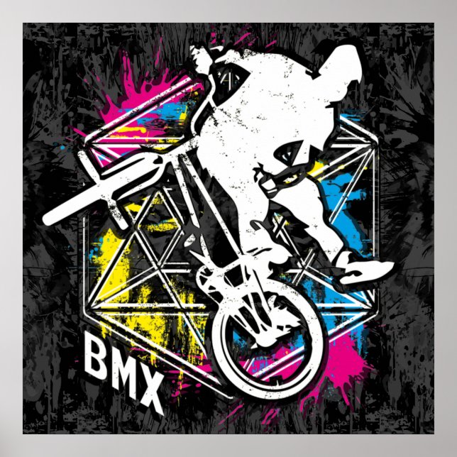 Classic Bmx Bike - Bmx Freestyle Bmx Poster Print (Front)