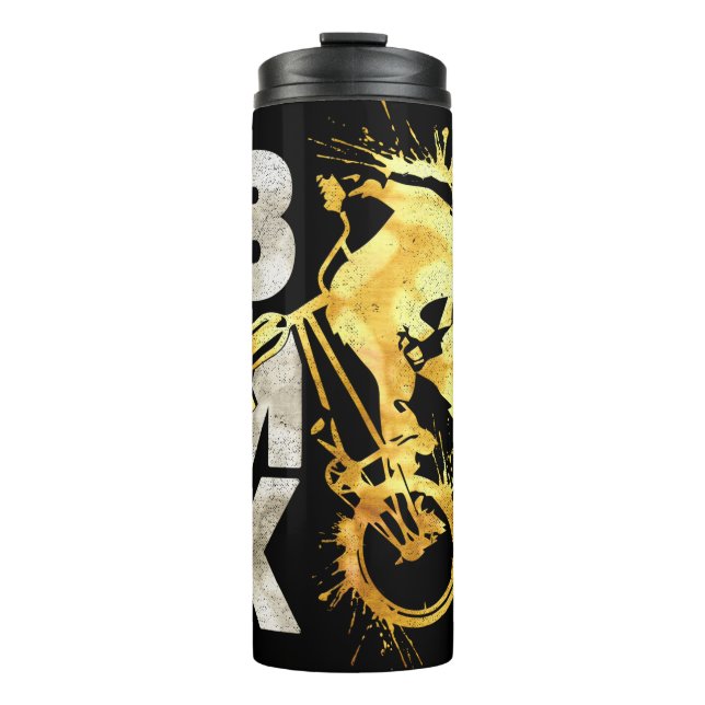 Classic Bmx Bike | Bmx Silver Gold Thermal Tumbler (Front)