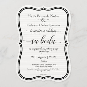 CLASSIC BODA Editable Spanish wedding invitation