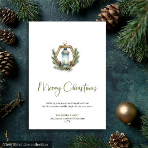 Classic Bohemian Neutral Watercolor Holiday Card
