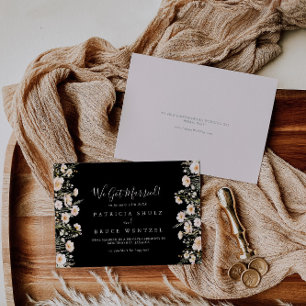 Classic Boho Blush Wildflower Black Elopement Announcement