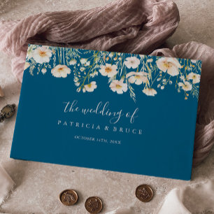 Classic Boho Blush Wildflower Wedding Guest Book