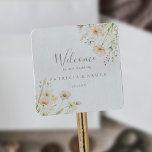 Classic Boho Blush Wildflower Wedding Welcome Square Sticker<br><div class="desc">This classic boho blush wildflower wedding welcome square sticker is perfect for a rustic wedding. The design showcases graceful and elegant watercolor hand-designed blush,  pink,  multicolor wildflowers neatly arranged into attractive bouquets.

These labels are perfect for hotel guest welcome bags and destination weddings.</div>