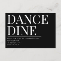 Classic Bold Big Monogram DINE DANCE Reception