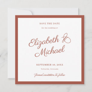 Classic Bold Border Square Save the Date Flat Card