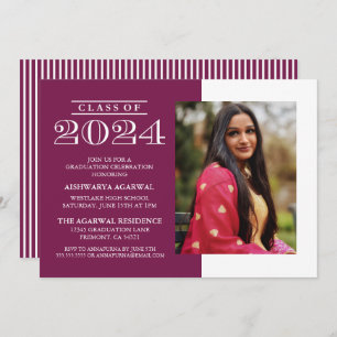 CLASSIC BOLD CLASS OF 2024 GRADUATION INVITATION