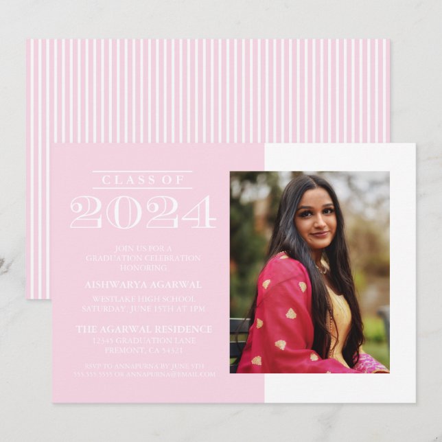 CLASSIC BOLD CLASS OF 2024 GRADUATION INVITATION (Front/Back)