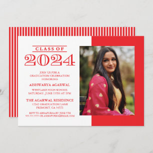 CLASSIC BOLD CLASS OF 2024 GRADUATION INVITATION