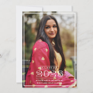 CLASSIC BOLD CLASS OF 2026 GRADUATION ANNOUNCEMENT
