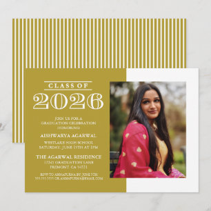 CLASSIC BOLD CLASS OF 2026 GRADUATION INVITATION