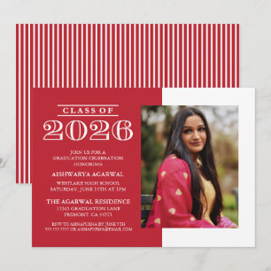 CLASSIC BOLD CLASS OF 2026 GRADUATION INVITATION