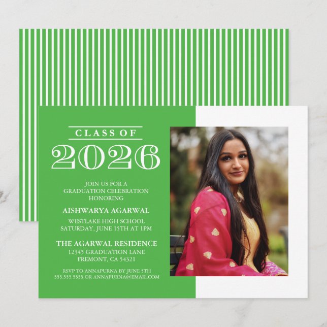 CLASSIC BOLD CLASS OF 2026 GRADUATION INVITATION (Front/Back)