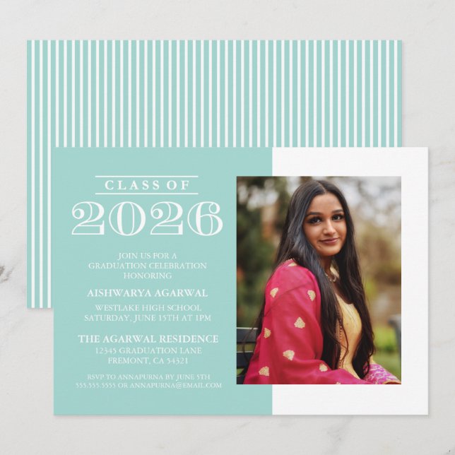 CLASSIC BOLD CLASS OF 2026 GRADUATION INVITATION (Front/Back)
