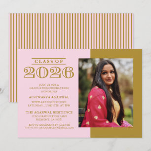 CLASSIC BOLD CLASS OF 2026 GRADUATION INVITATION