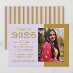 CLASSIC BOLD CLASS OF 2026 GRADUATION INVITATION