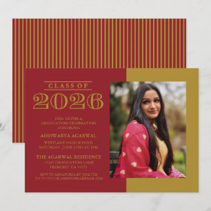 CLASSIC BOLD CLASS OF 2026 GRADUATION INVITATION