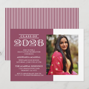 CLASSIC BOLD CLASS OF 2026 GRADUATION INVITATION