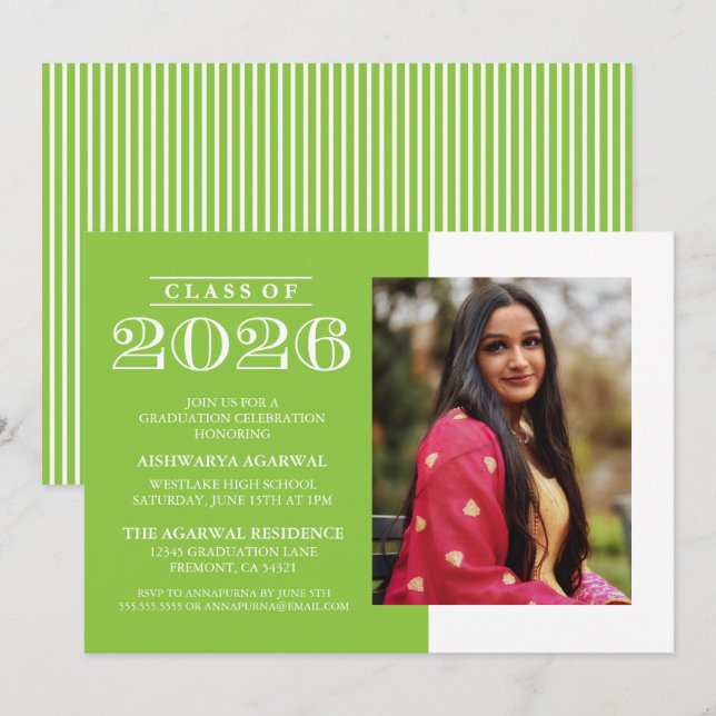 CLASSIC BOLD CLASS OF 2026 GRADUATION INVITATION (Front/Back)