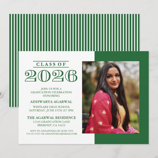 CLASSIC BOLD CLASS OF 2026 GRADUATION INVITATION (Front/Back)