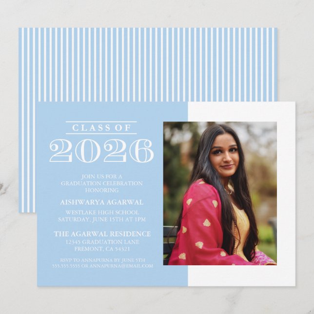 CLASSIC BOLD CLASS OF 2026 GRADUATION INVITATION (Front/Back)