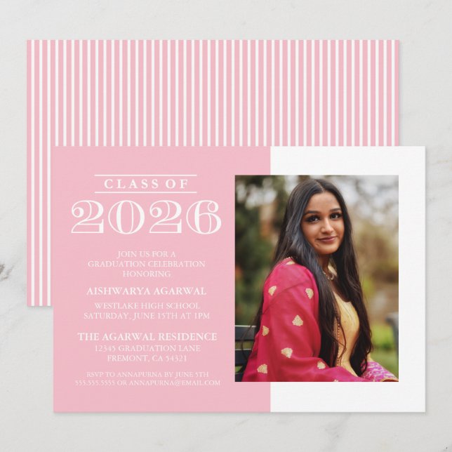 CLASSIC BOLD CLASS OF 2026 GRADUATION INVITATION (Front/Back)