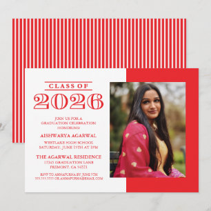 CLASSIC BOLD CLASS OF 2026 GRADUATION INVITATION