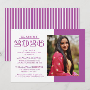 CLASSIC BOLD CLASS OF 2026 GRADUATION INVITATION