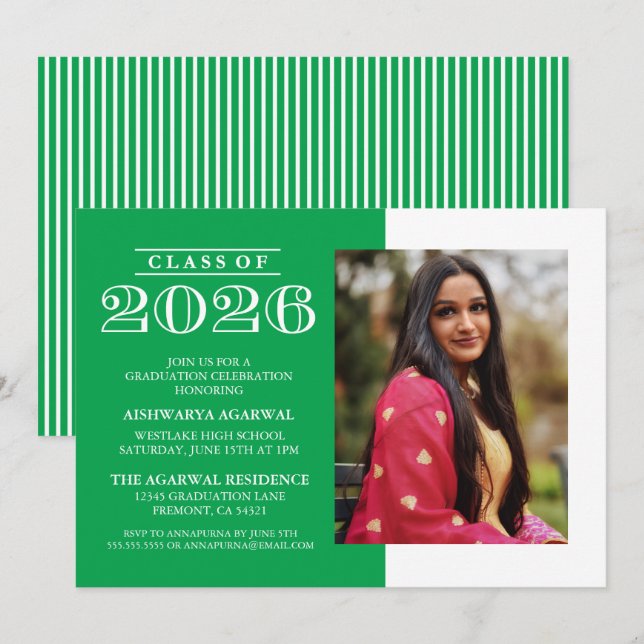 CLASSIC BOLD CLASS OF 2026 GRADUATION INVITATION (Front/Back)